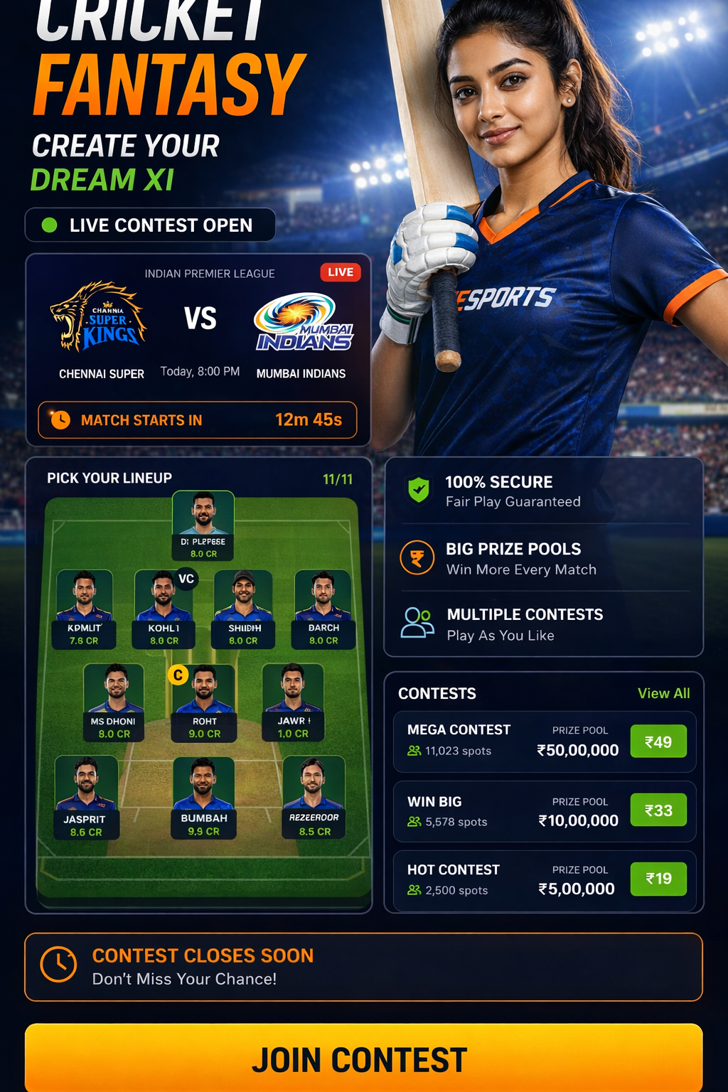 Play Cric App cricket matchday visual