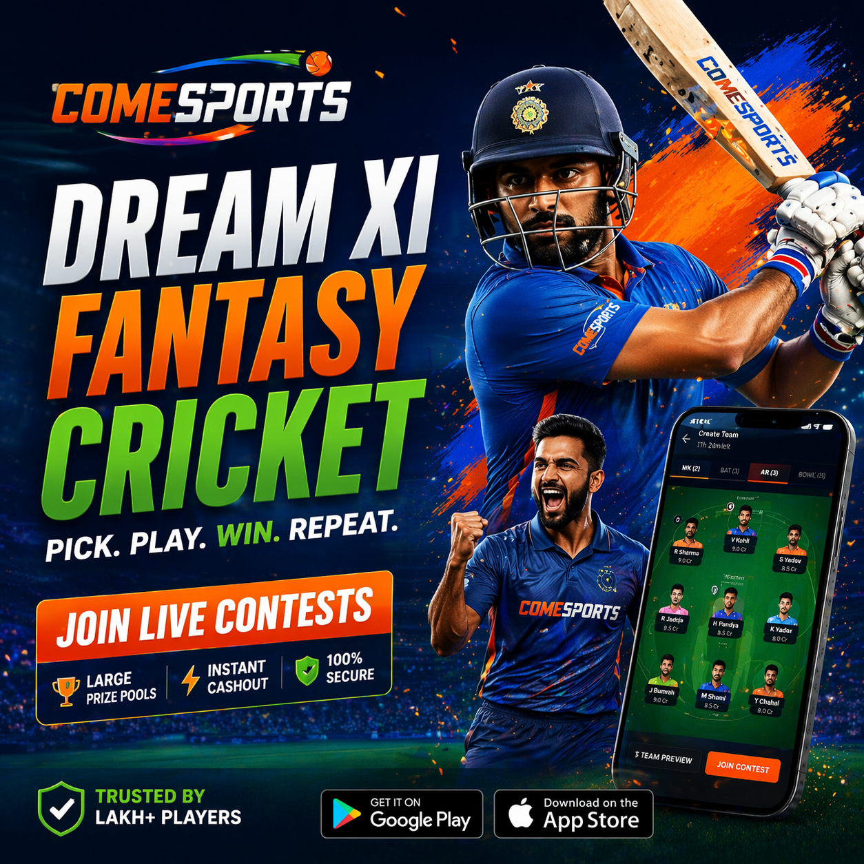 Play Cric App fantasy sports main visual